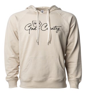 God's Country State Black Outline Personalized Hoodie